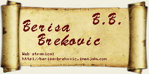 Beriša Breković vizit kartica